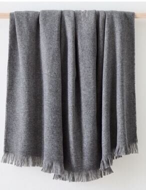 NEW West Elm Brushed Woven Throw Charcoal Gray 50"x60" Jeté Manta Pottery Barn